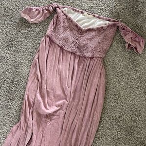Purple floor length dress